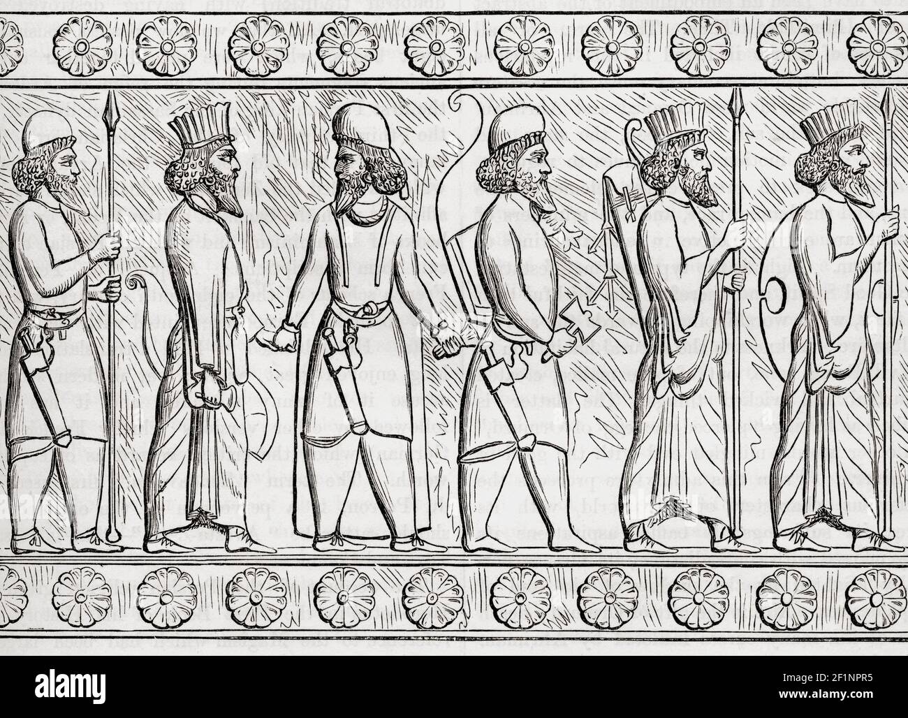 Soldaten aus dem alten Persien. Aus Cassells Universal History, veröffentlicht 1888. Stockfoto