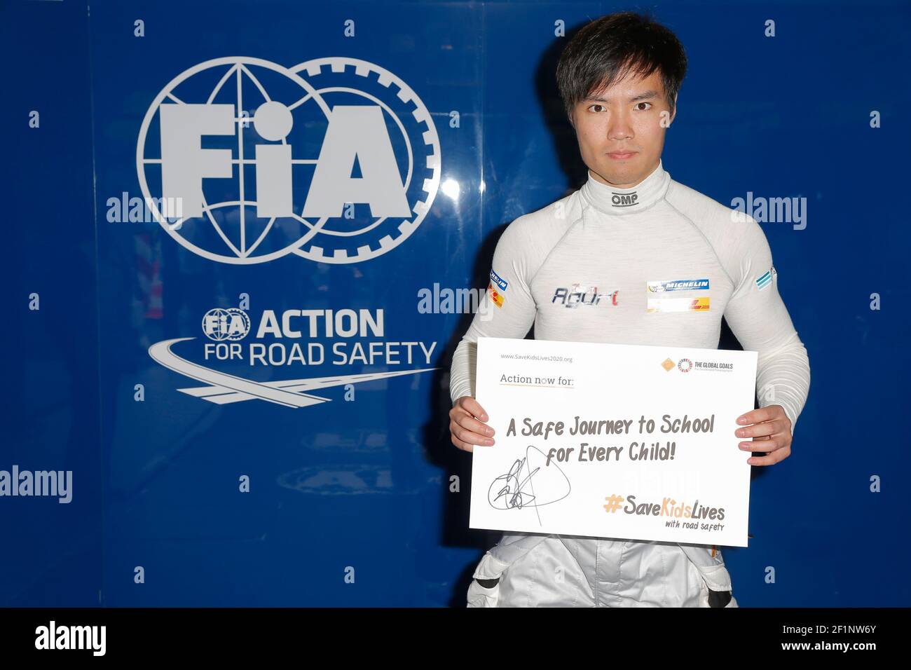 MA QING HUA, Team Team Aguri (JPN), Auto SRT01-e ist abgebildet für die Aktion "Save Kids Lives" mit Road for Savety während der Formel-E-Meisterschaft 2016 in Paris, Frankreich vom 22. April 2016 - Foto Stephane Allaman / DPPI Stockfoto