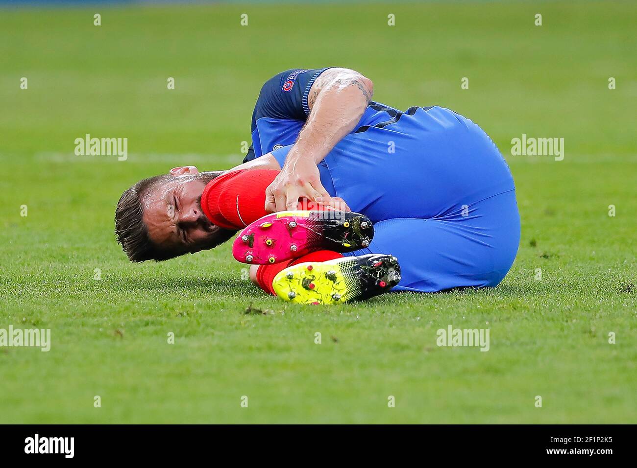Olivier Giroud (FRA) (Federation Francaise de Football (FFF)) während der UEFA Euro 2016, Gruppe A Fußballspiel zwischen Frankreich und Rumänien am 10. Juni 2016 im Stade de France in Saint-Denis, Frankreich - Foto Stephane Allaman / DPPI Stockfoto