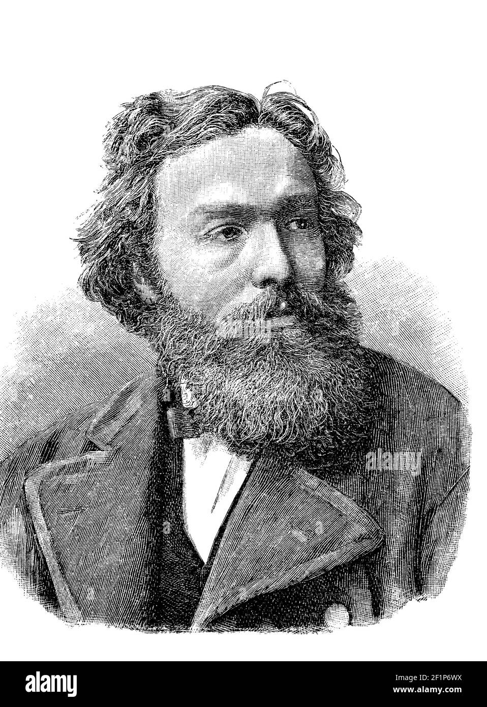 Rudolf Siemering, 10. August 1835 - 23. Januar 1905, deutscher Bildhauer und Medaillengewinner / Rudolf Siemering, 10. 1835. Bis 23. August. Januar 1905, ein deutscher Bildhauer und Medailleur, Historisch, historisch, digital verbesserte Reproduktion eines Originals aus dem 19th. Jahrhundert / digitale Reproduktion einer Originalvorlage aus dem 19. Jahrhundert, Stockfoto