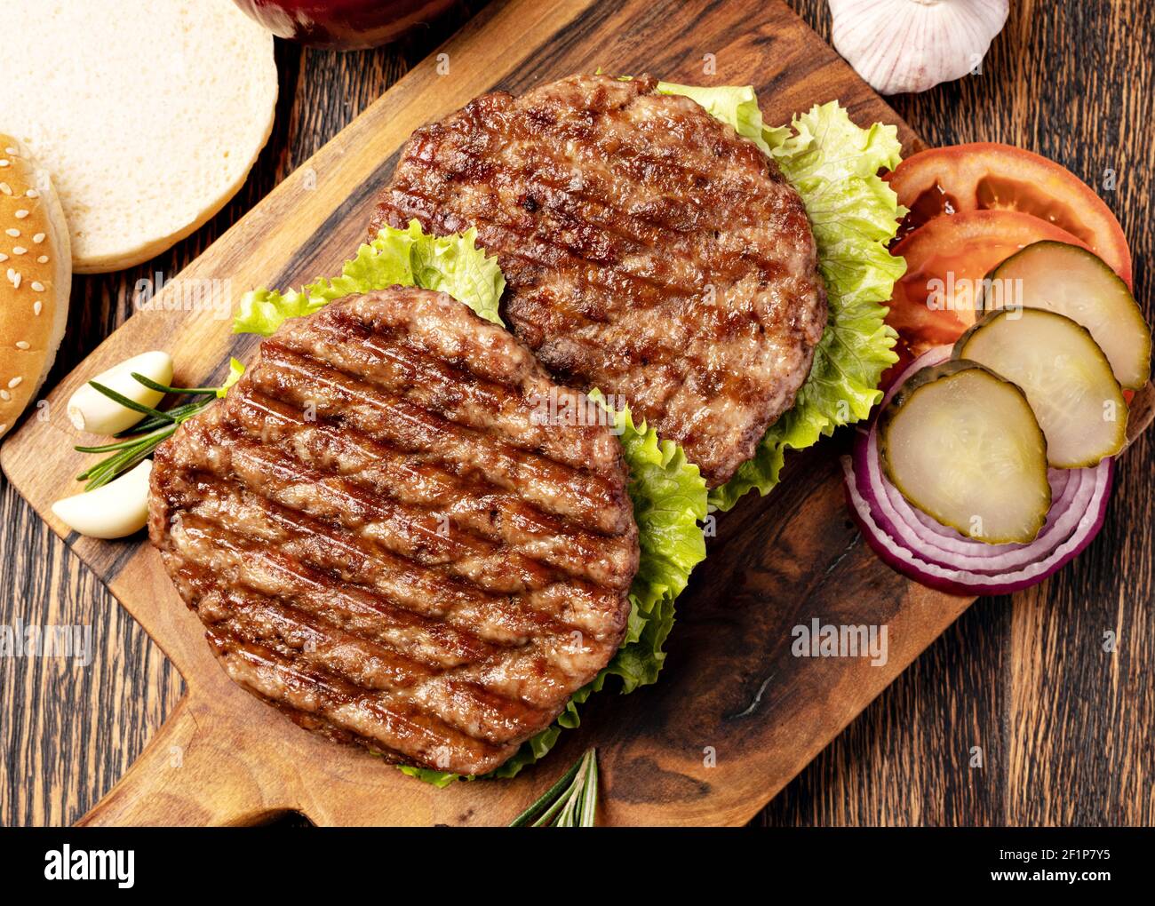 Frische Fleischschnitzel Stockfoto