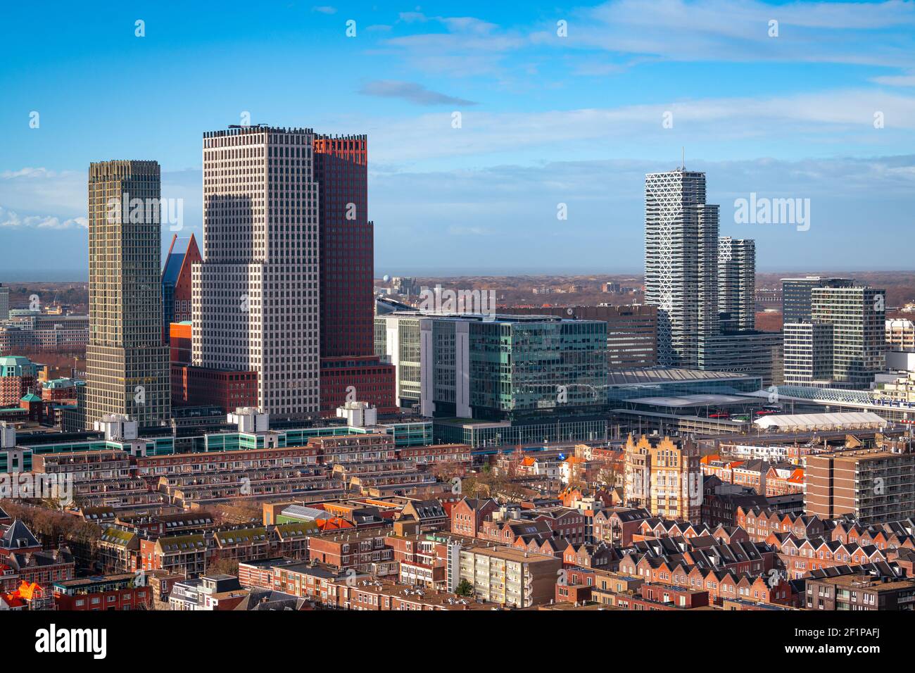 Den Haag, Niederlande City Centre Skyline am Nachmittag. Stockfoto