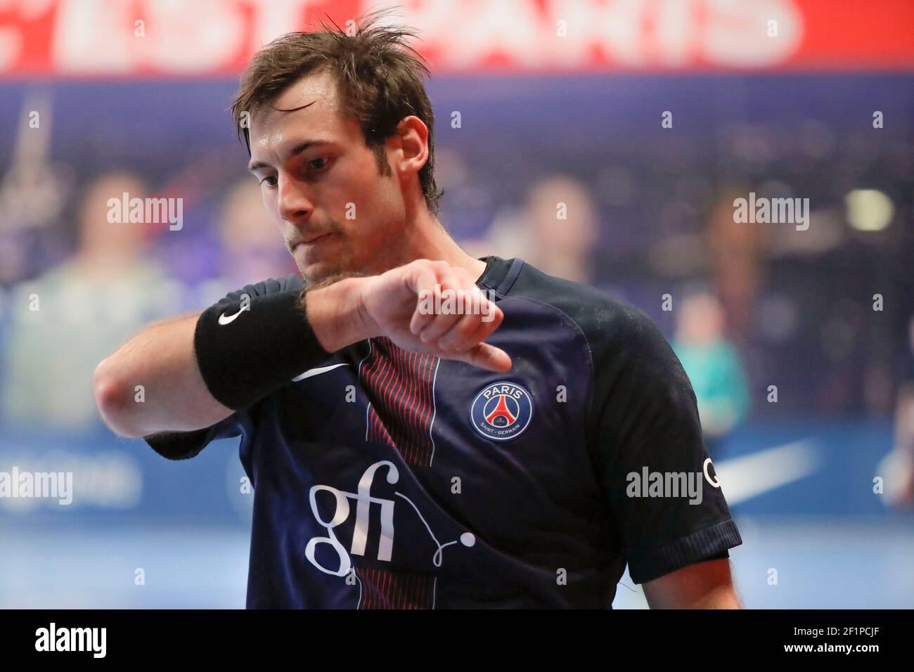 Uwe Gensheimer (PSG?Handball) während der französischen Meisterschaft D1 Handballspiel zwischen Paris Saint Germain Handball (PSG) und US Ivry Handball (USI), am 9. November 2016 im Pierre de Coubertin Stadion in Paris, Frankreich - Foto Stephane Allaman / DPPI Stockfoto