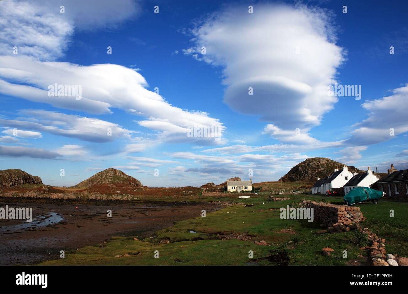 Kintra, ein ehemaliges Fischerdorf, auf der Isle of Mull Stockfoto