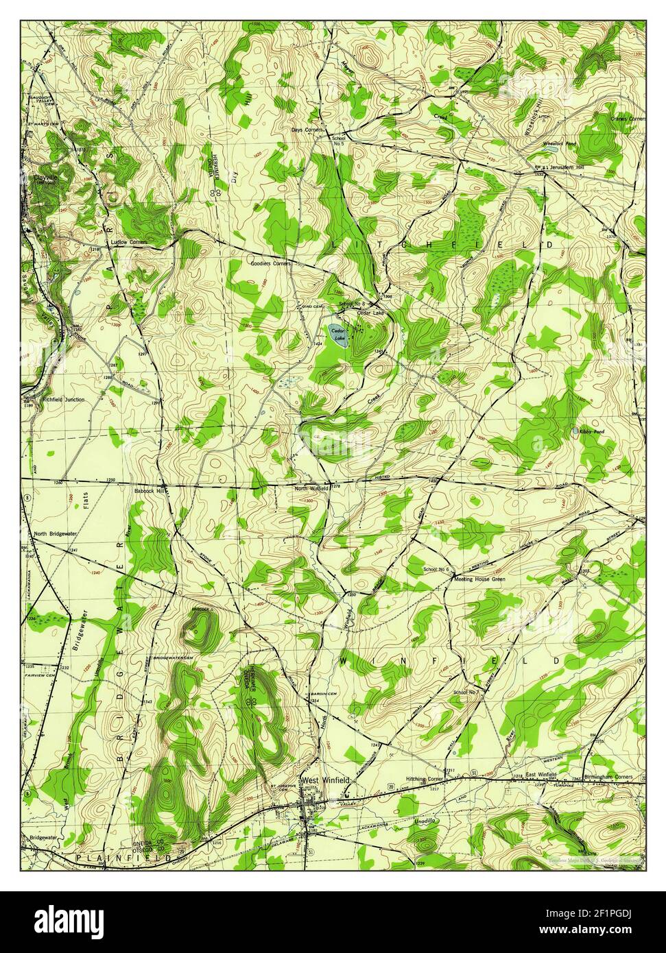 West Winfield, New York, Karte 1945, 1:31680, Vereinigte Staaten von Amerika von Timeless Maps, Daten U.S. Geological Survey Stockfoto