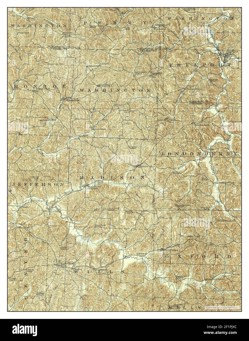 Antrim, Ohio, Karte 1911, 1:62500, Vereinigte Staaten von Amerika von Timeless Maps, Daten U.S. Geological Survey Stockfoto