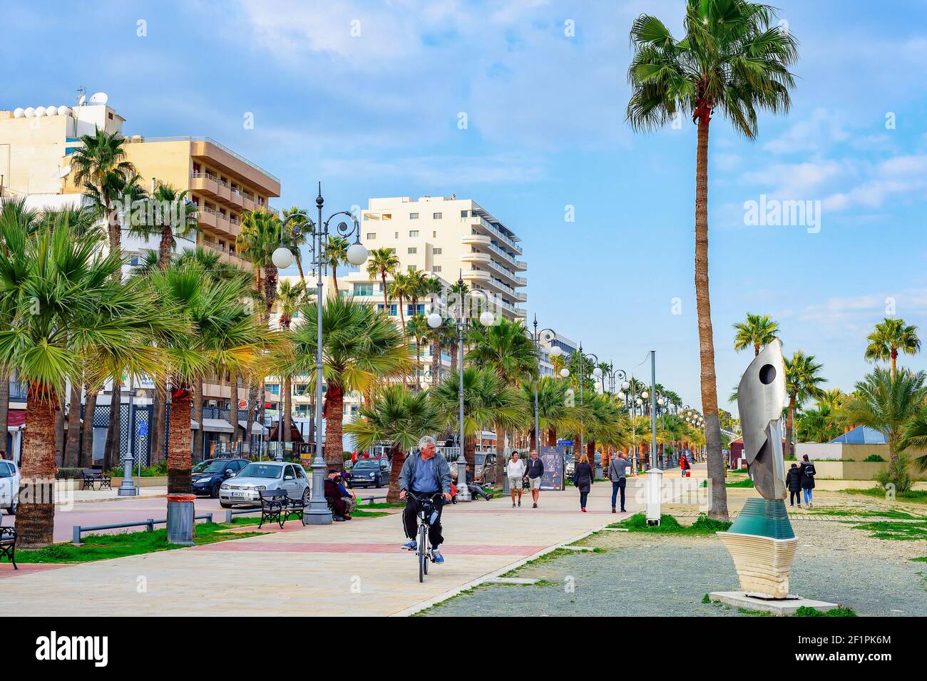 Modernes Stadtbild, Promenade, Larnaka, Zypern Stockfoto