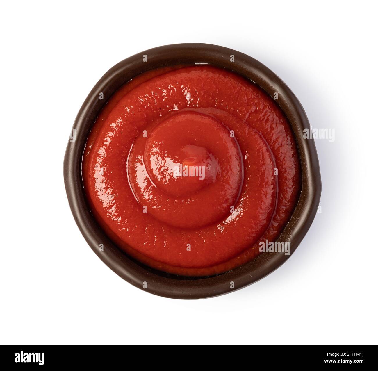 Schüssel mit Ketchup Stockfoto