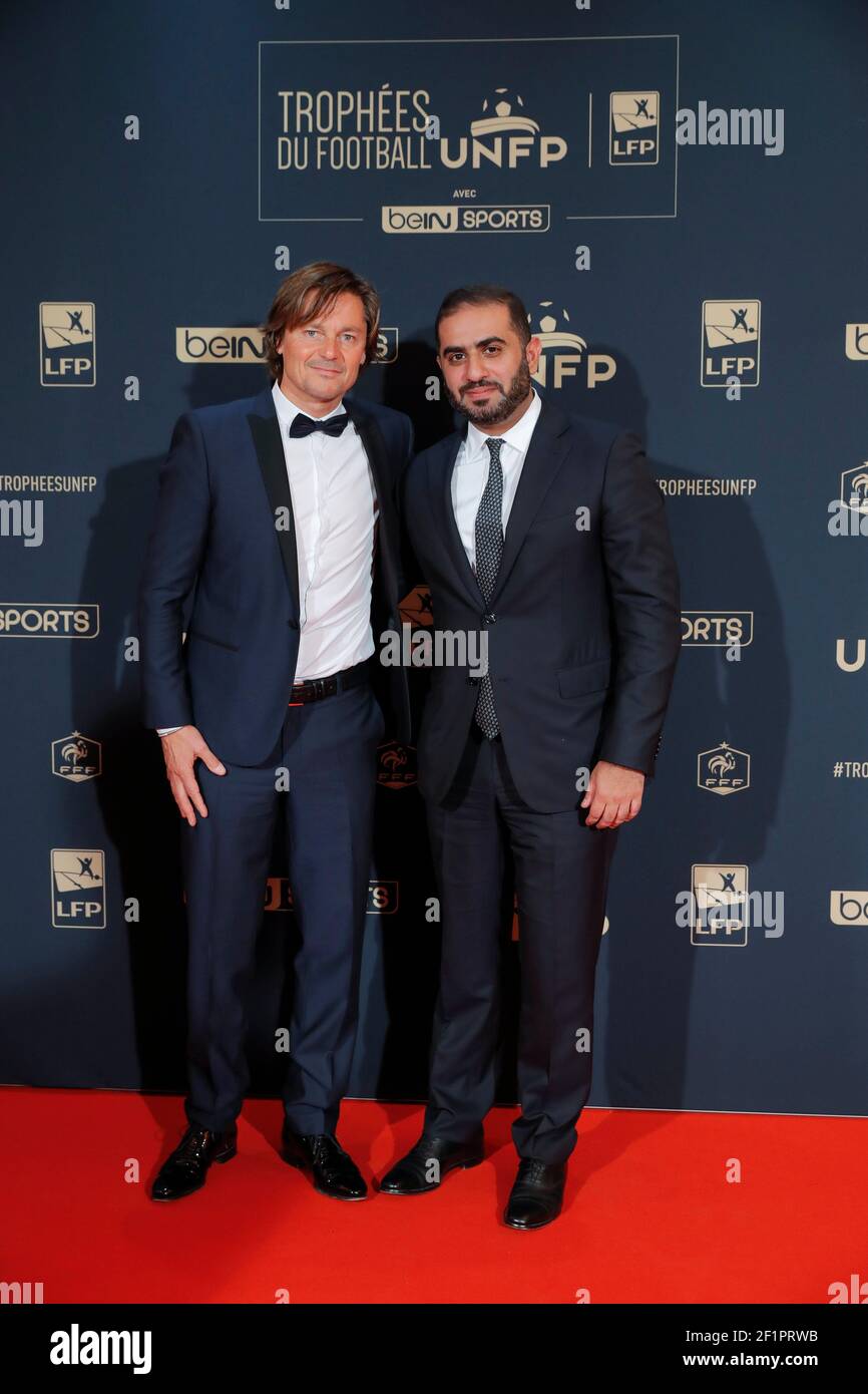 Daniel Bravo (L) und Youssef Al-Obaidly (R) während der Trophäenzeremonie 2017 UNFP (Französischer Nationalverband für professionelle Fußballspieler), am 15. Mai 2017, in Paris, Frankreich - Foto Stephane Allaman / DPPI Stockfoto