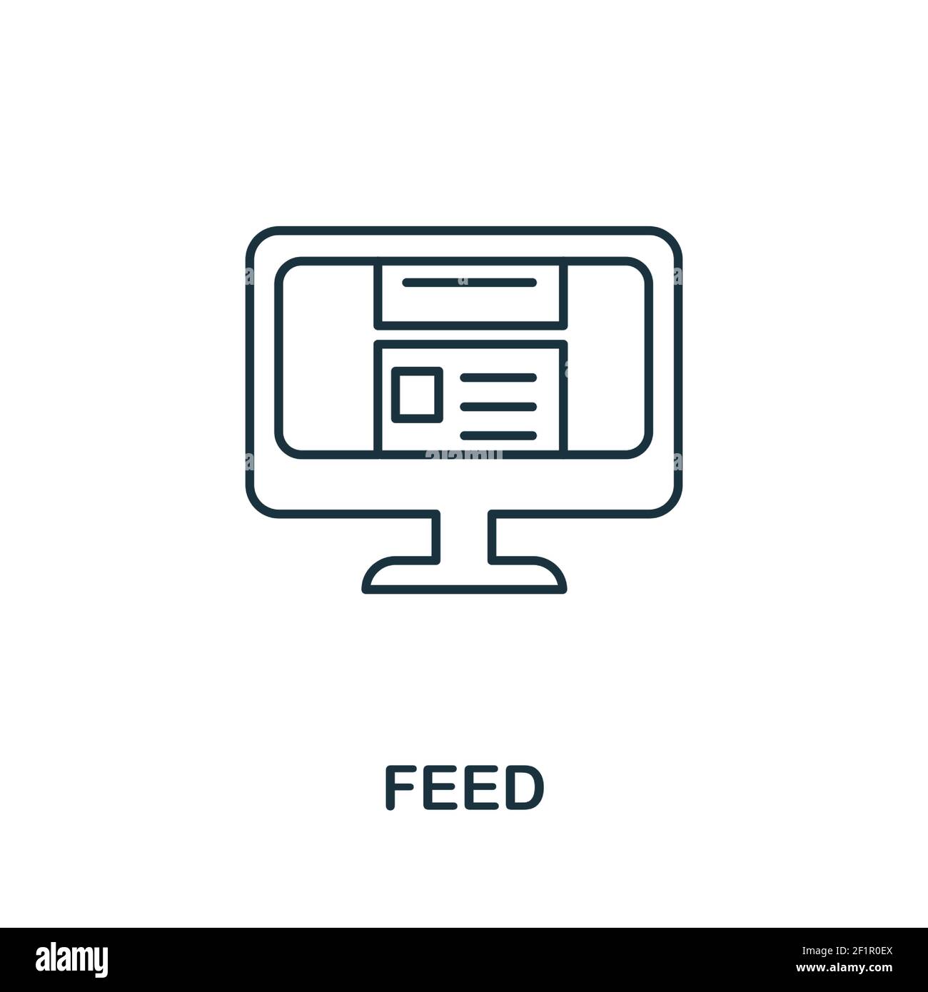 Feed-Symbol. Einfaches Element aus der Sammlung sozialer Medien. Creative Feed Symbol für Web-Design, Vorlagen, Infografiken und mehr Stock Vektor