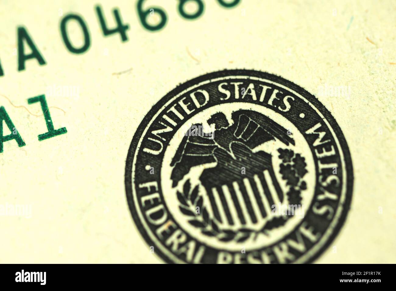 US-Adler von hundert Dollar Bill, Makrofotografie Stockfoto