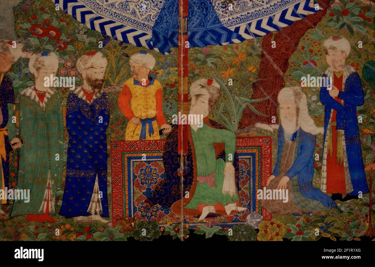 BEI DER "TURKS"-AUSSTELLUNG IN DER ROYAL ACADEMY ,EINE INTHRONISIERUNG SZENE GEMALT IM IRAN 1470-90,18/1/05 PILSTON Stockfoto