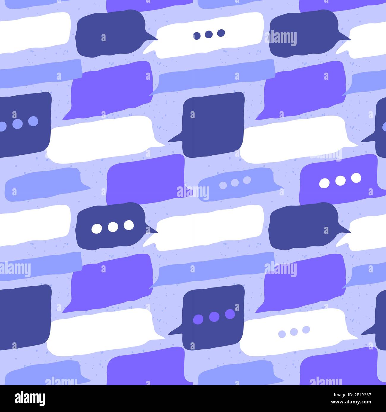 Soziale Sprechblase nahtlose Muster, moderne Chat Ballon Zeichen Hintergrund für Kommunikationskonzept, Online-Forum oder Textnachricht Diskussion in simpl Stock Vektor