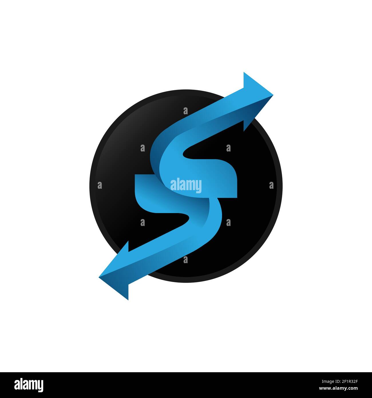 Vector Zeichen S Buchstabe Logo, Klimaanlage und Heizung, zwei Pfeile in Farbe Stock Vektor