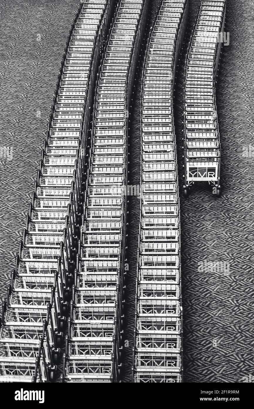 Airport Carts Aufgereihte Textur Stockfoto