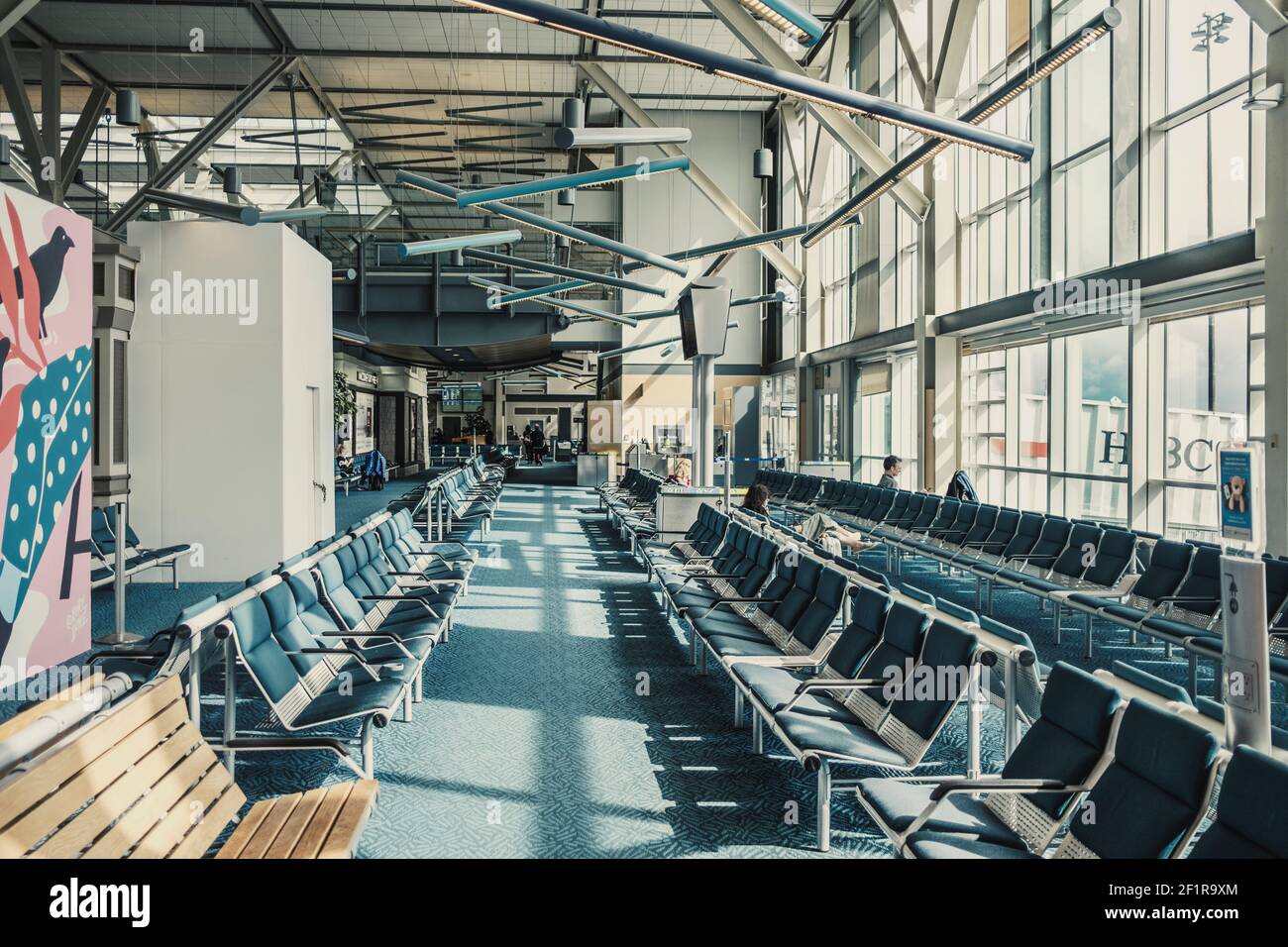 Leeres Flughafenterminal Während Covid Stockfoto