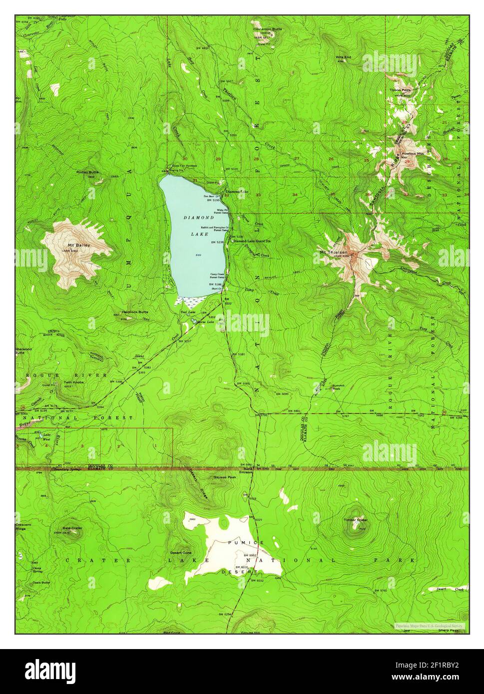 Karte von diamond lake oregon Fotos und Bildmaterial in hoher