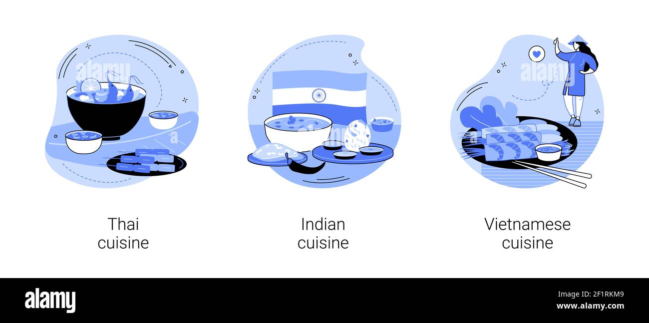 Orientalische Küche abstrakte Konzept Vektor Illustrationen. Stock Vektor