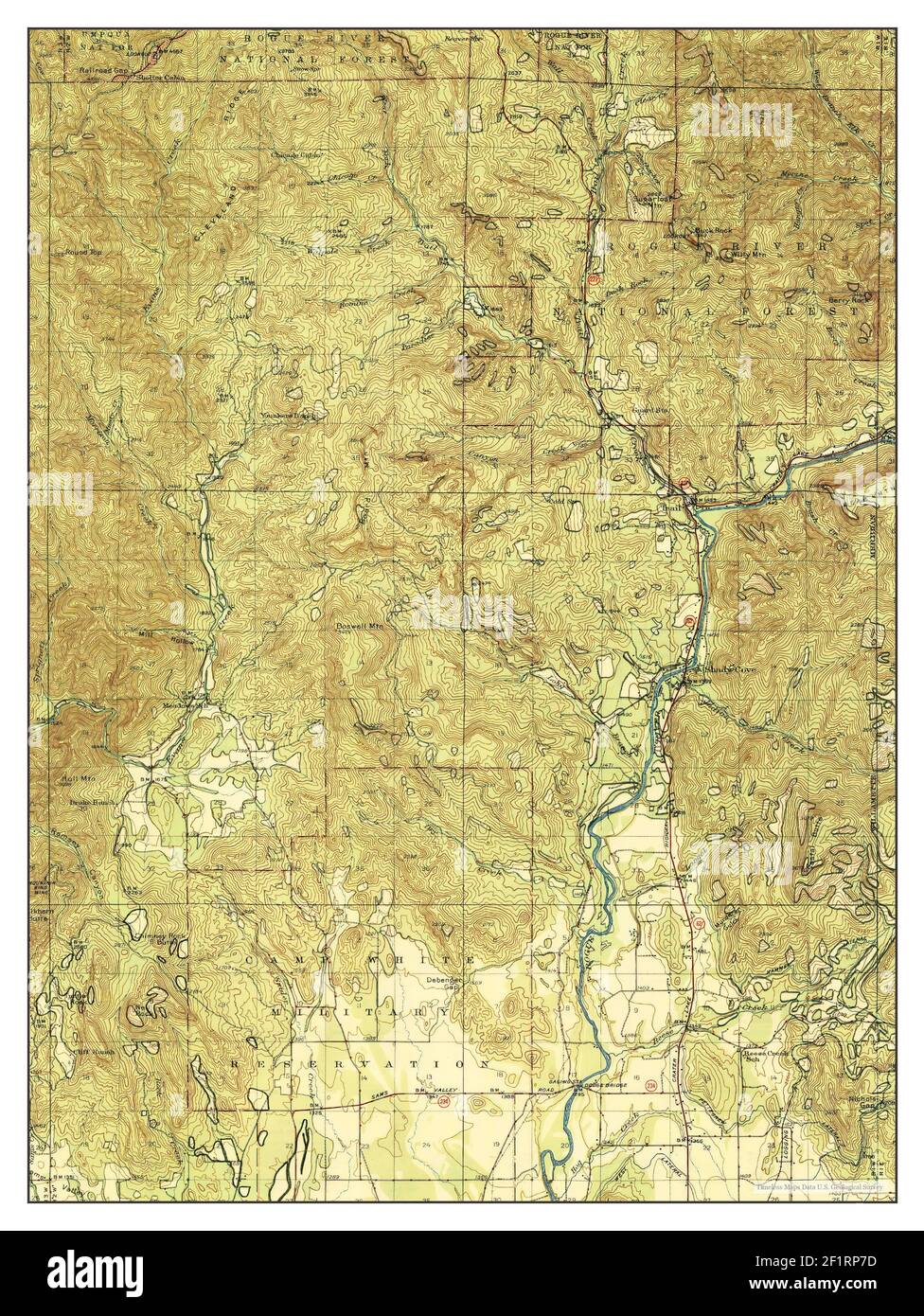 Trail, Oregon, Karte 1943, 1:62500, Vereinigte Staaten von Amerika von Timeless Maps, Daten U.S. Geological Survey Stockfoto