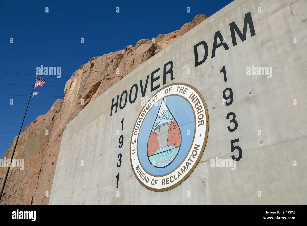 Hoover Dam erbaut zwischen 1931 und 1935, Hoover Dam, Arizona, Nevada, USA Stockfoto