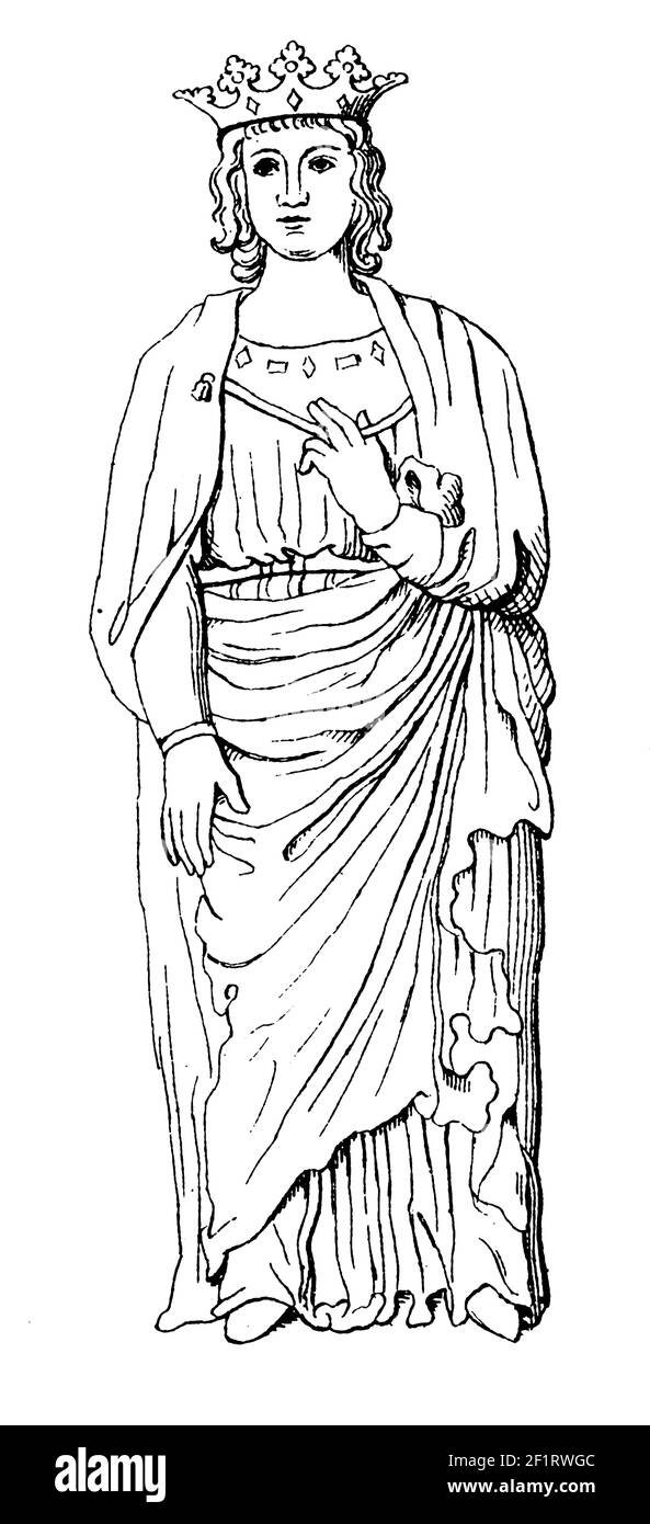 Antike Gravur aus dem 19th. Jahrhundert eines Porträts von Karl IV. Dem Schönen, König von Frankreich und von Navarra und Graf von Champagne. Er wurde am 18./19. Juni geboren, Stockfoto