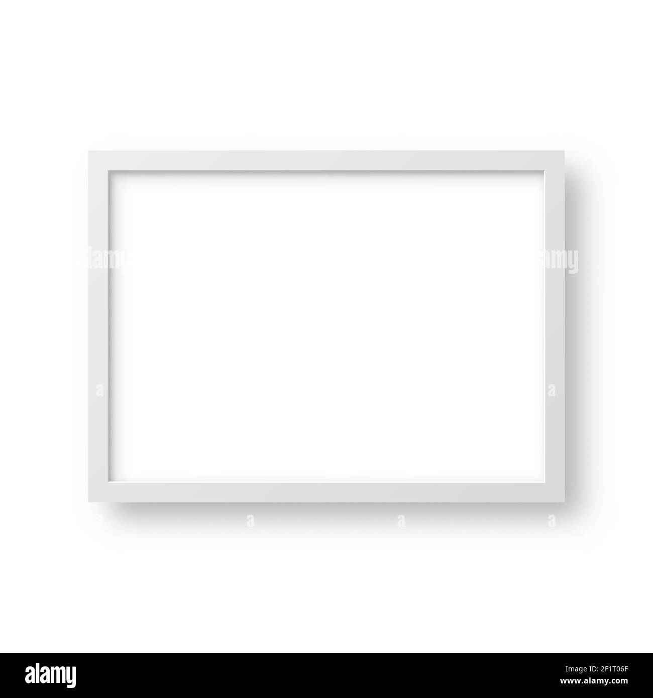 Realistischer Bilderrahmen isoliert auf weißem Hintergrund. Leeres Postermockup. Leerer Fotorahmen. Vektorgrafik. Stock Vektor