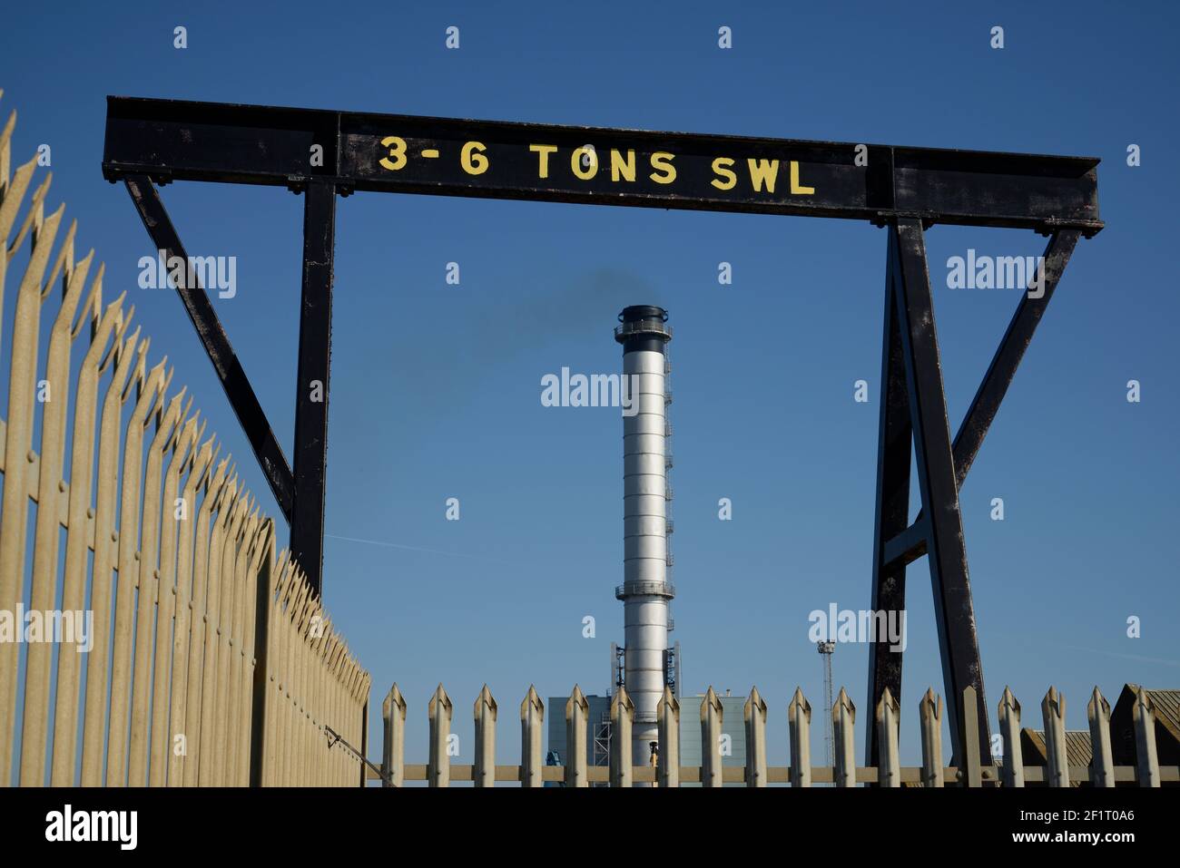 Shoreham Gas-Kraftwerk in Southwick, Portslade dockt in der Nähe von Brighton. Stromerzeugung. Stockfoto