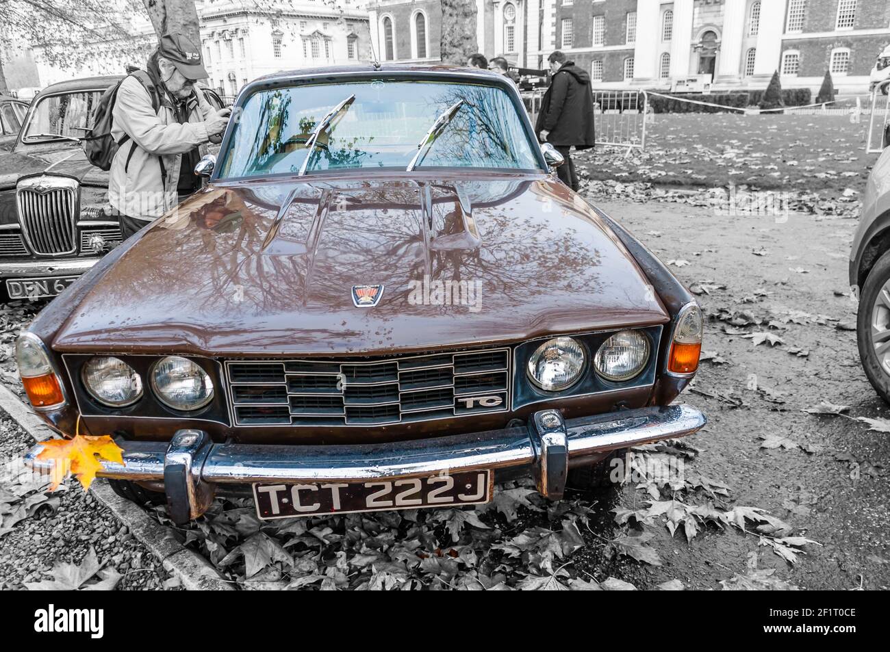 Rover 2000 TC 4-Türer Limousine ein Oldtimer Selektive Farbe) Stockfoto
