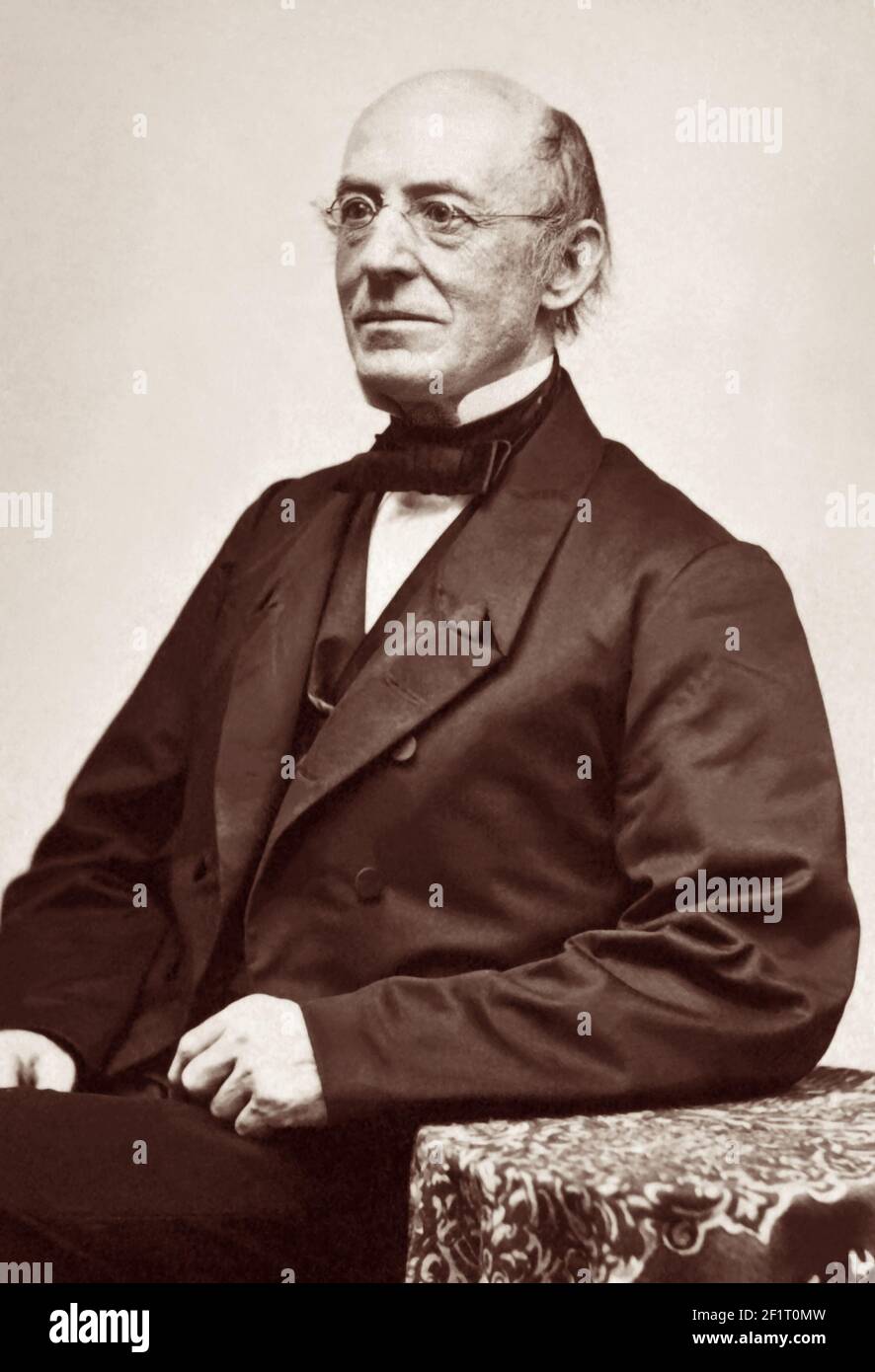 William Lloyd Garrison (1805-1879), Abolitionist, Journalist und Herausgeber des Liberators in einem Porträt c1870. Stockfoto