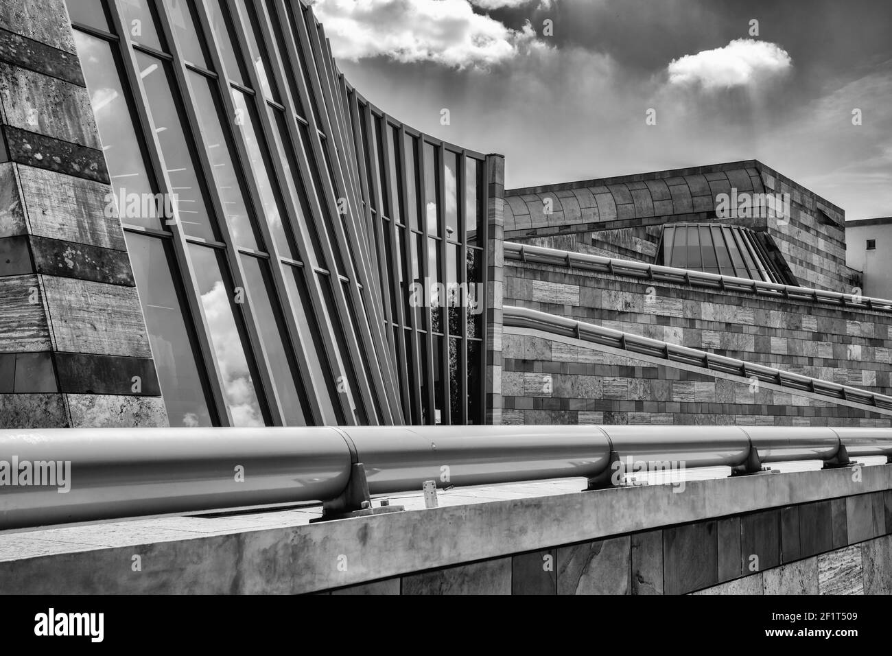 Blick auf das Kunstmuseum der Staatlichen Galerie in Stuttgart Stockfoto