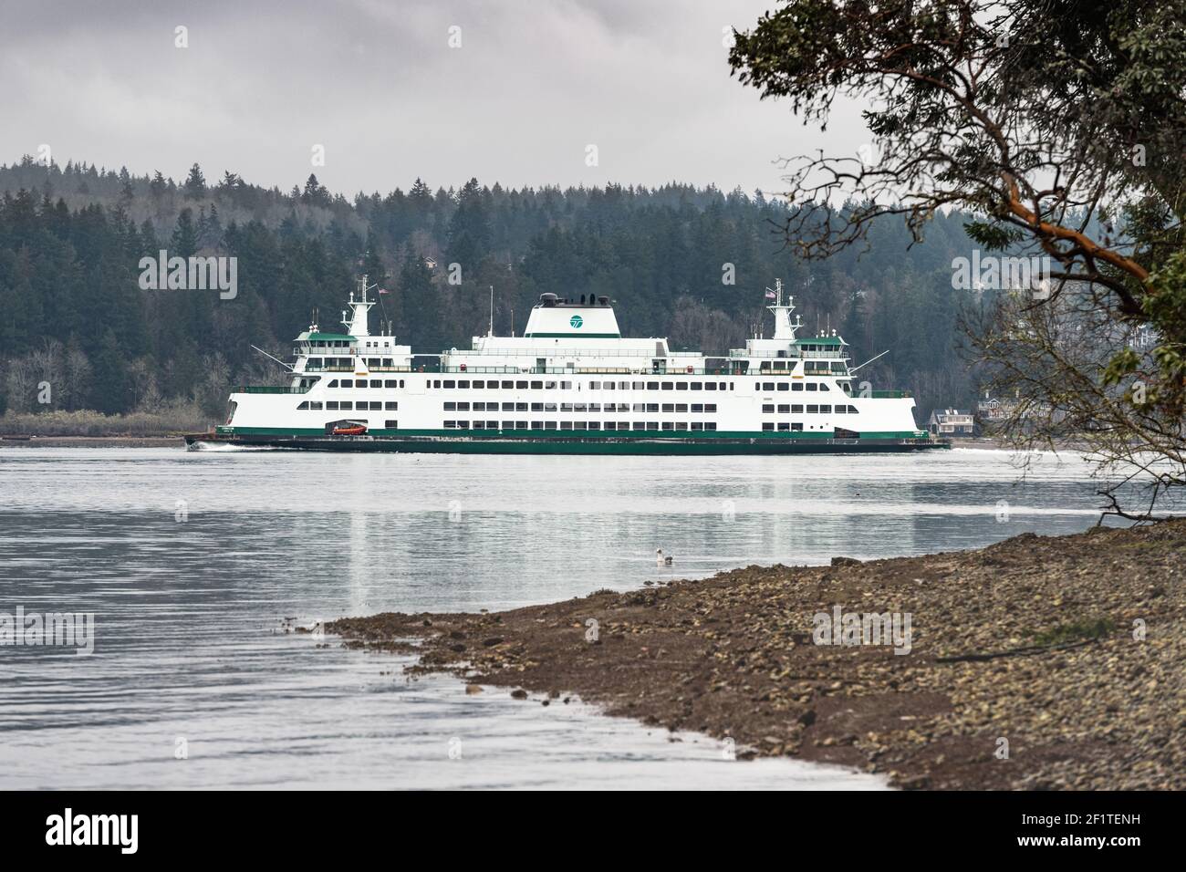 Washington State Ferry Chimacum durch Rich Passage Stockfoto