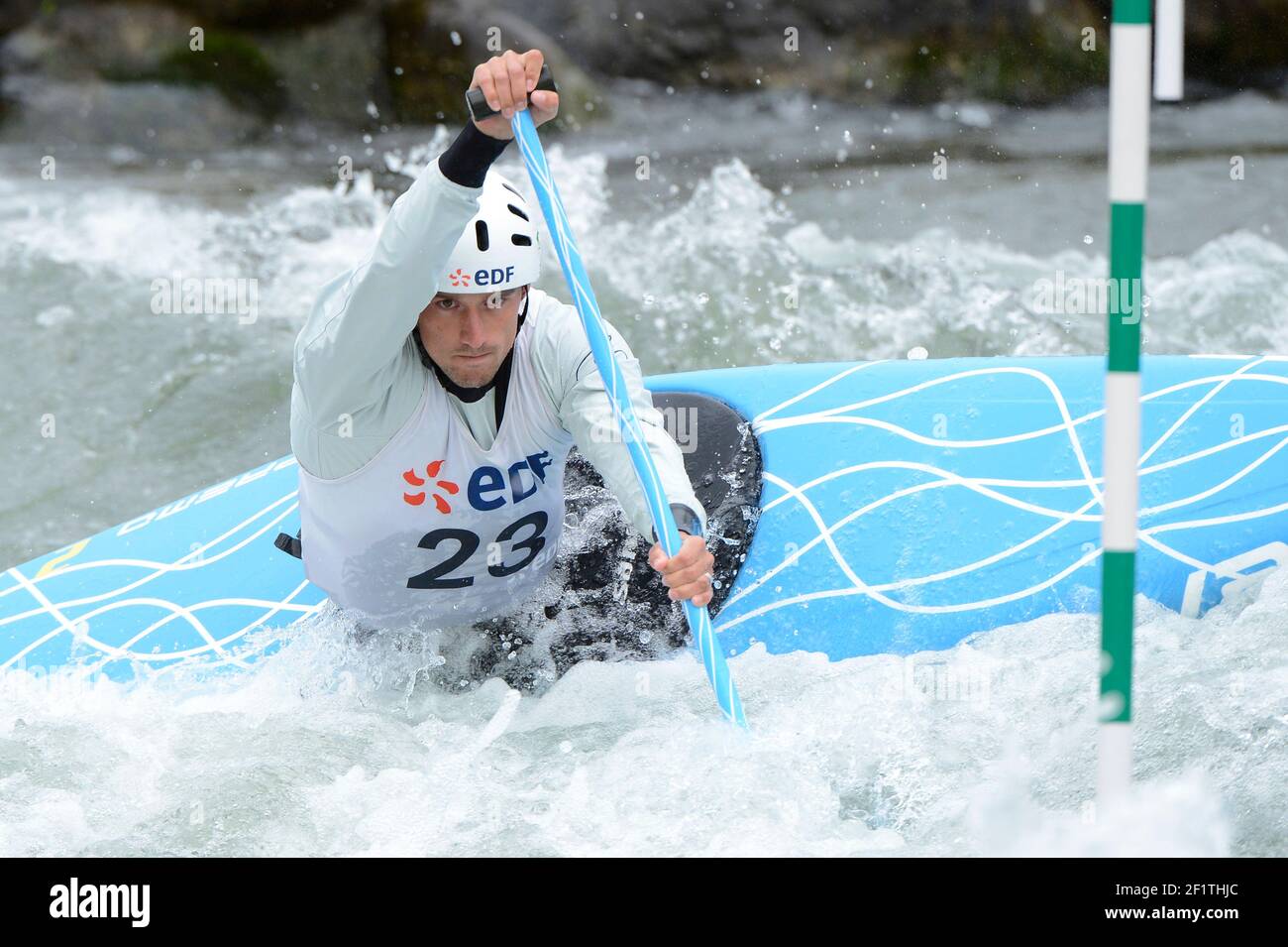 KANU-KAJAKFAHREN - FRANZÖSISCHE OLYMPISCHE SPIELE AUSWAHL 2012 - PAU (FRA) - 03 BIS 07/04/2012 - FOTO JULIEN CROSNIER / KMSP / DPPI - C1 MÄNNER - DENIS GARGAUD CHANUT (FRA) Stockfoto