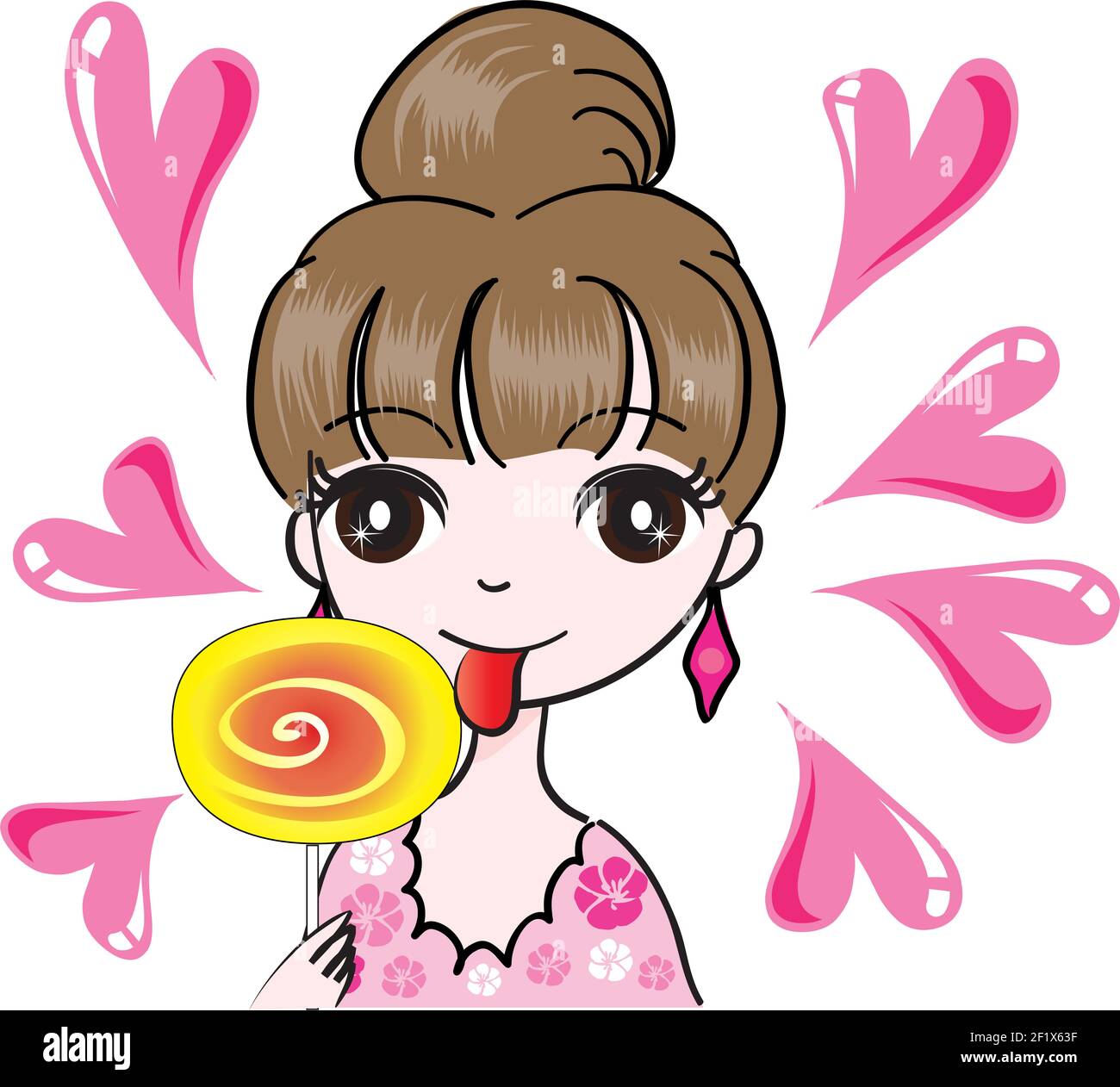 Beauty Emoji Face Set Stockfoto
