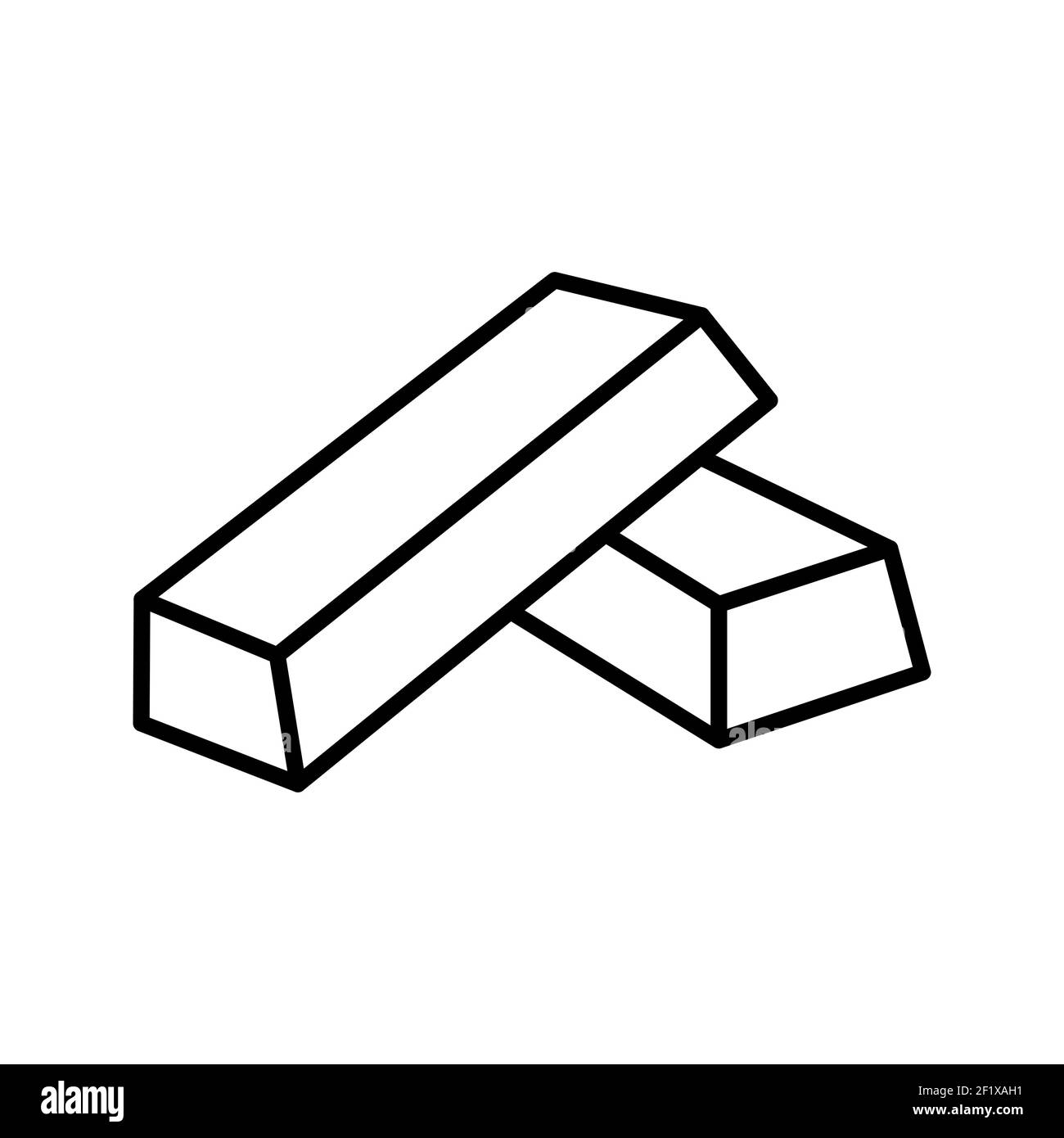 Eine Illustration eines einzigartigen Symbols für die Linienvektoren von Goldbarren Auf weißem Hintergrund Stockfoto