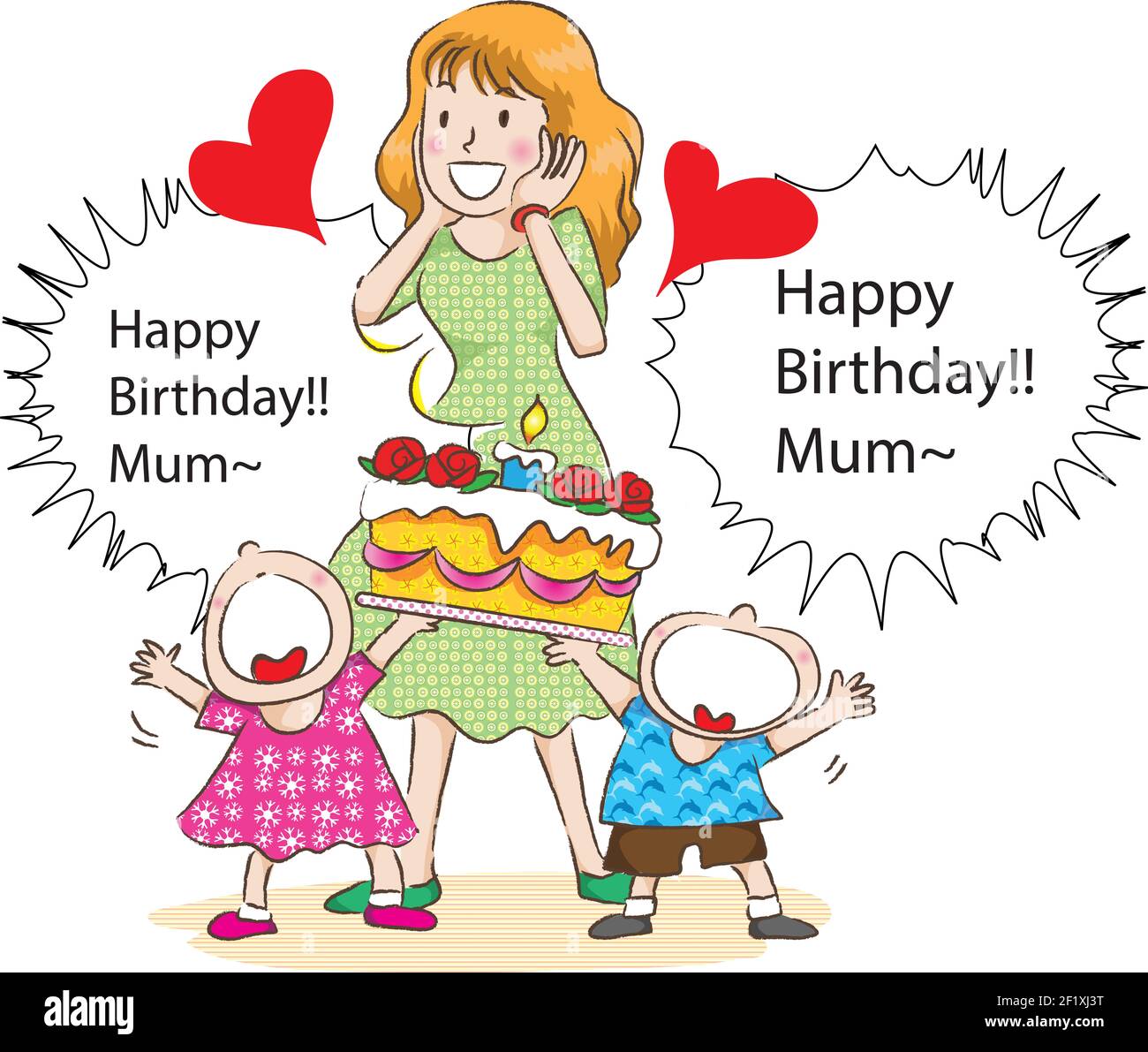 Cartoon alles gute zum Geburtstag Hintergrund Stockfoto