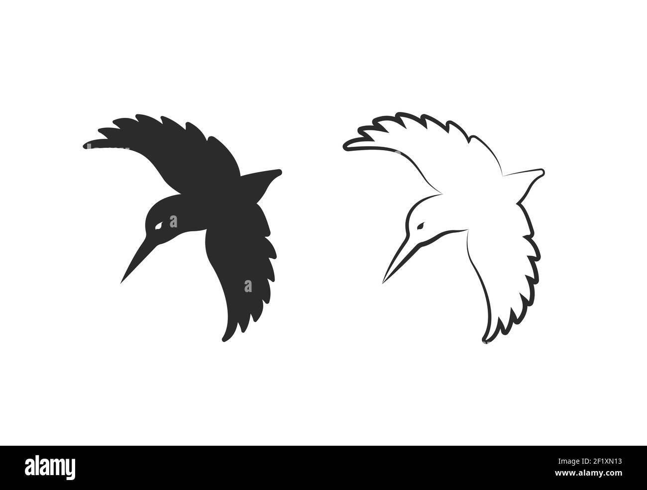 Vektor der Eisvögel Vogeldesign isoliert auf weißem Hintergrund. Leicht editierbare Vektorgrafik mit Ebenen. Wilde Tiere. Stock Vektor