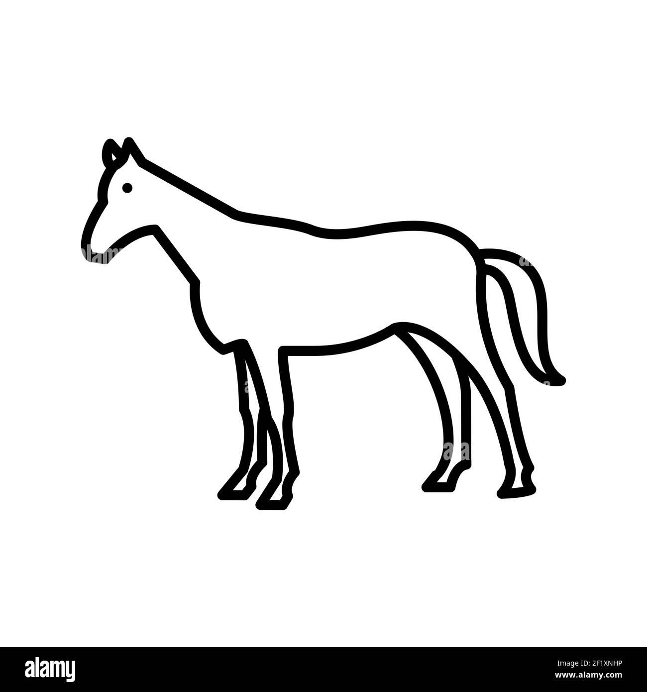 Eine Illustration eines einzigartigen Pferdelinie Vektor-Symbol auf Ein weißer Hintergrund Stockfoto