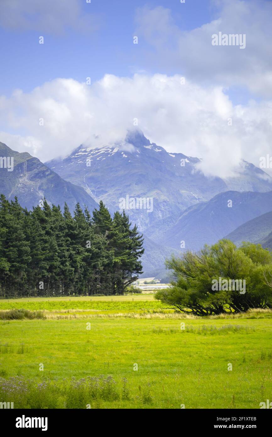 Wunderschöne Landschaft auf der Südinsel Neuseelands Stockfoto