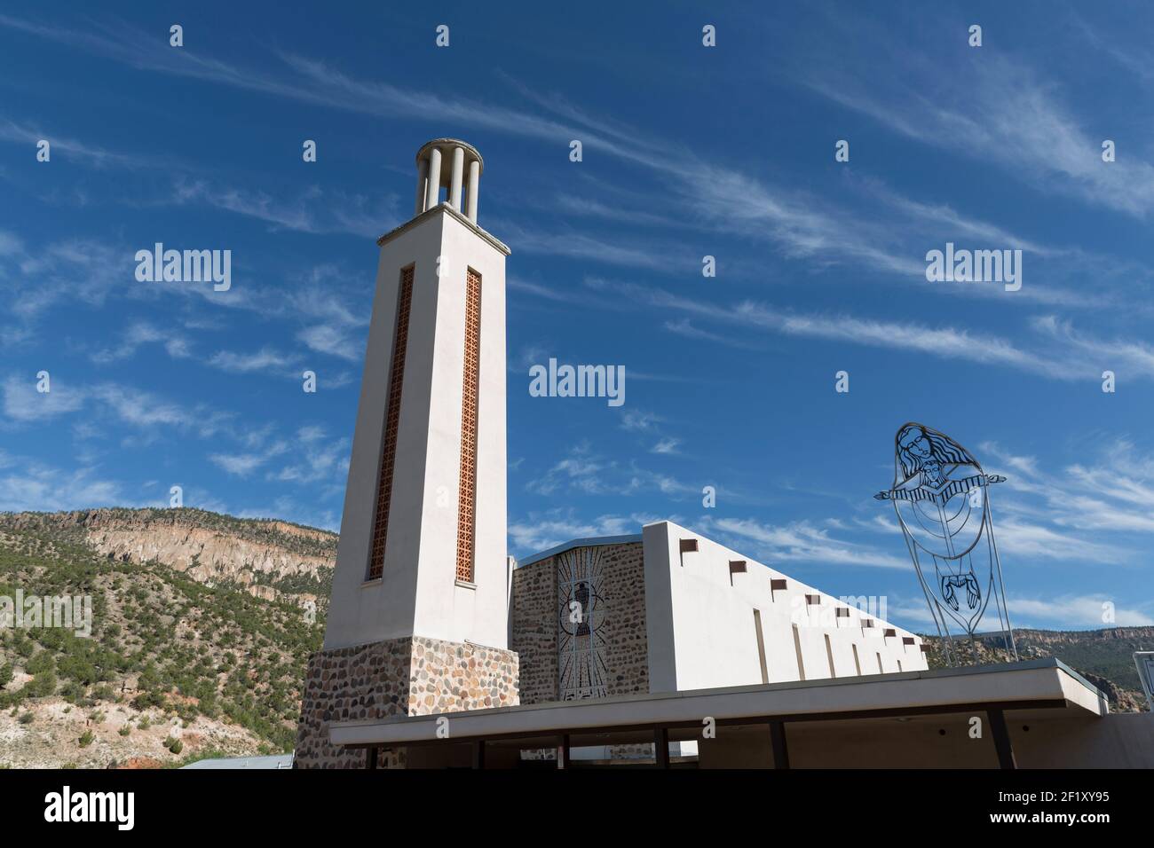 Das Father Fitzgerald Retreat und Renewal Center in Jemez Springs, New Mexico. Stockfoto