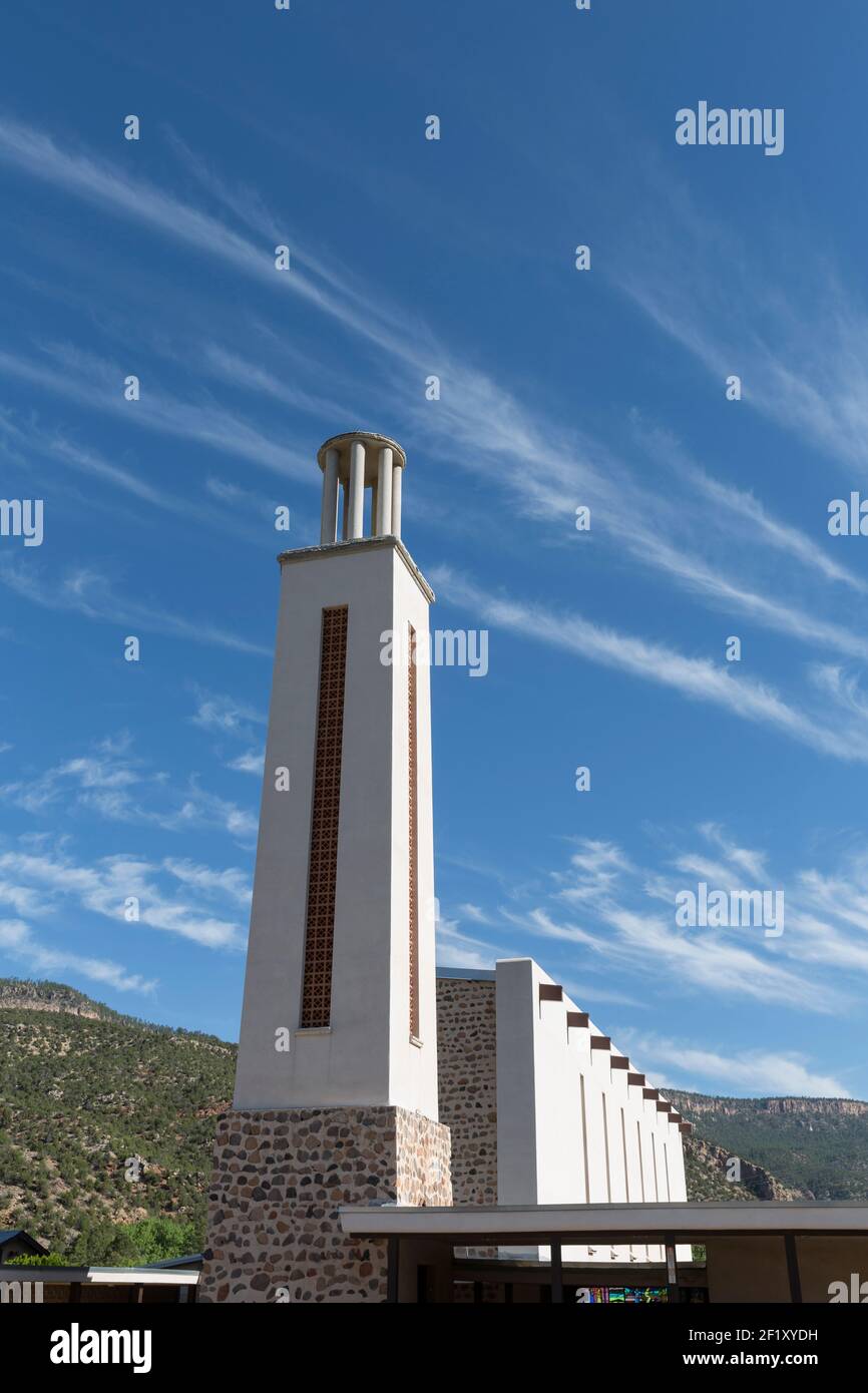 Das Father Fitzgerald Retreat und Renewal Center in Jemez Springs, New Mexico. Stockfoto