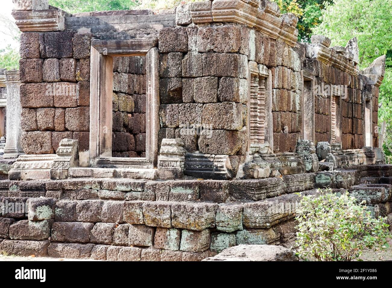 Phanom rung ist der Name einer alten Sandsteinburg in der Provinz Buriram in Thailand. Stockfoto