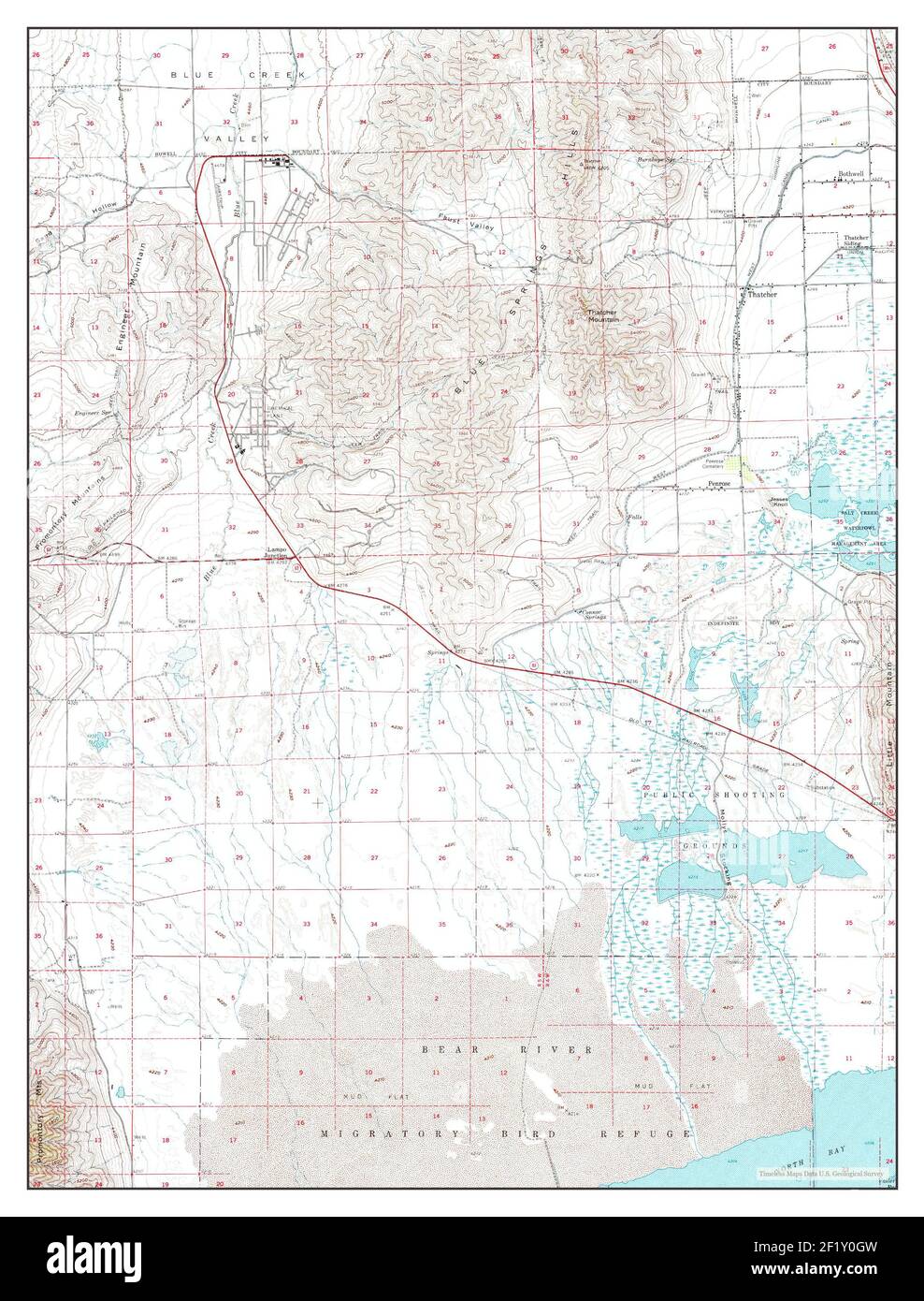 Thatcher Mountain, Utah, Karte 1961, 1:62500, Vereinigte Staaten von Amerika von Timeless Maps, Daten U.S. Geological Survey Stockfoto