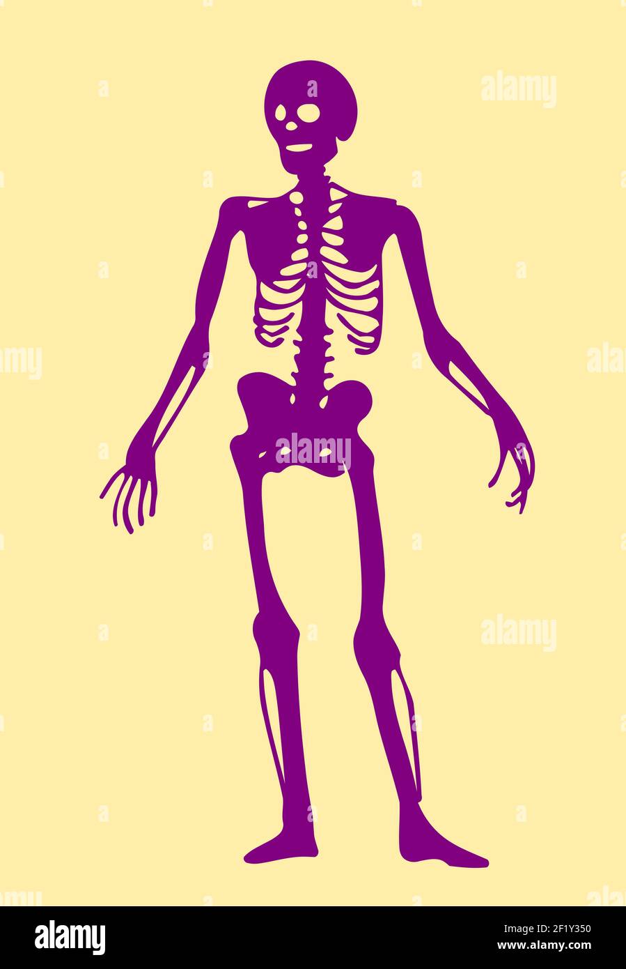 Skelett Doodle Cliparts Stockfoto