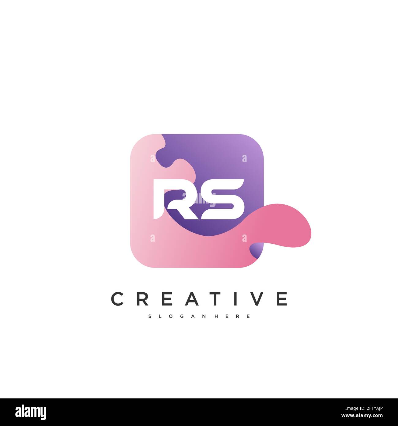 RS Initial Letter Logo Icon Designvorlage Elemente mit Welle Farbenfroh Stock Vektor