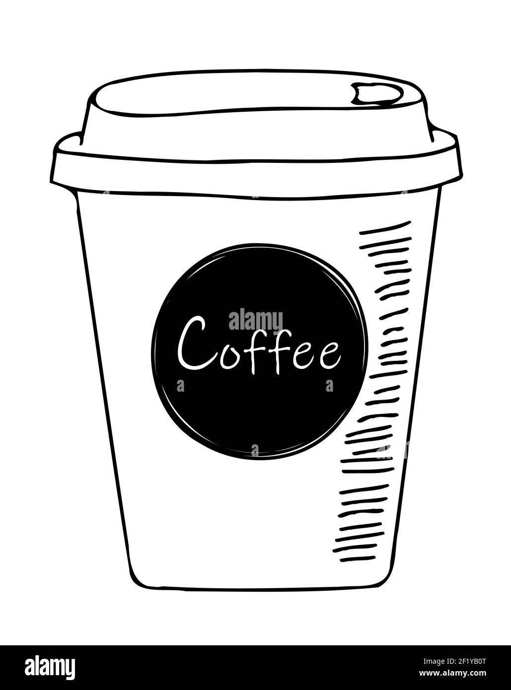 Einfache Kaffee zu gehen Skizze Stockfoto