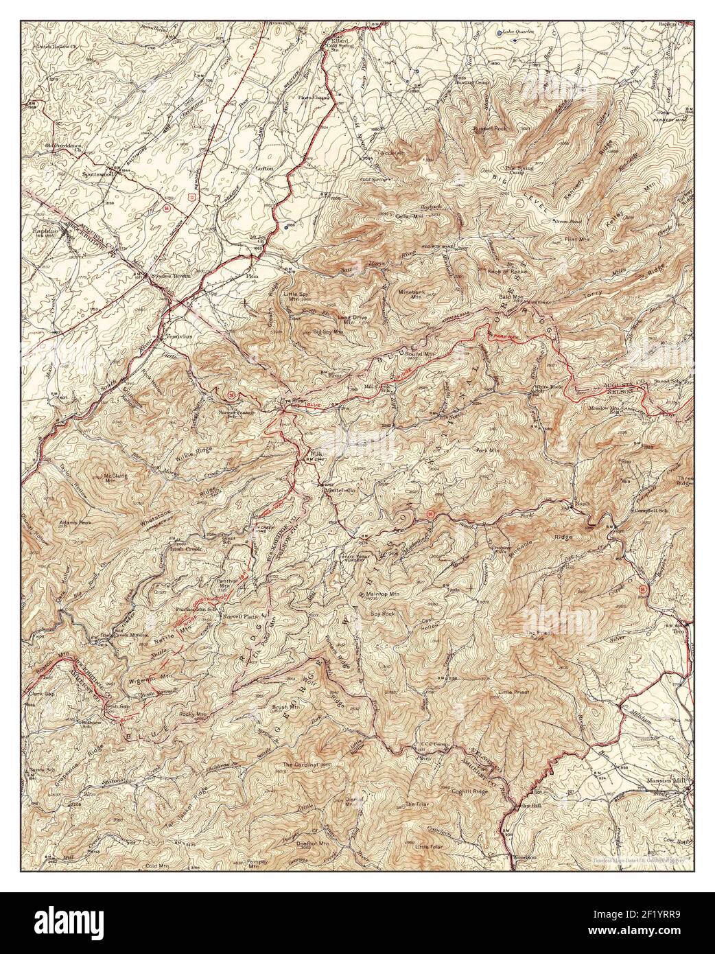 Vesuvius, Virginia, Karte 1941, 1:62500, Vereinigte Staaten von Amerika von Timeless Maps, Daten U.S. Geological Survey Stockfoto