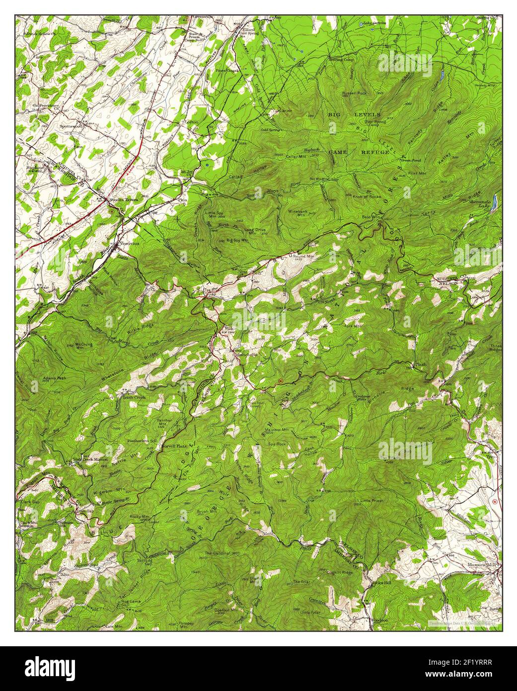 Vesuvius, Virginia, Karte 1950, 1:62500, Vereinigte Staaten von Amerika von Timeless Maps, Daten U.S. Geological Survey Stockfoto