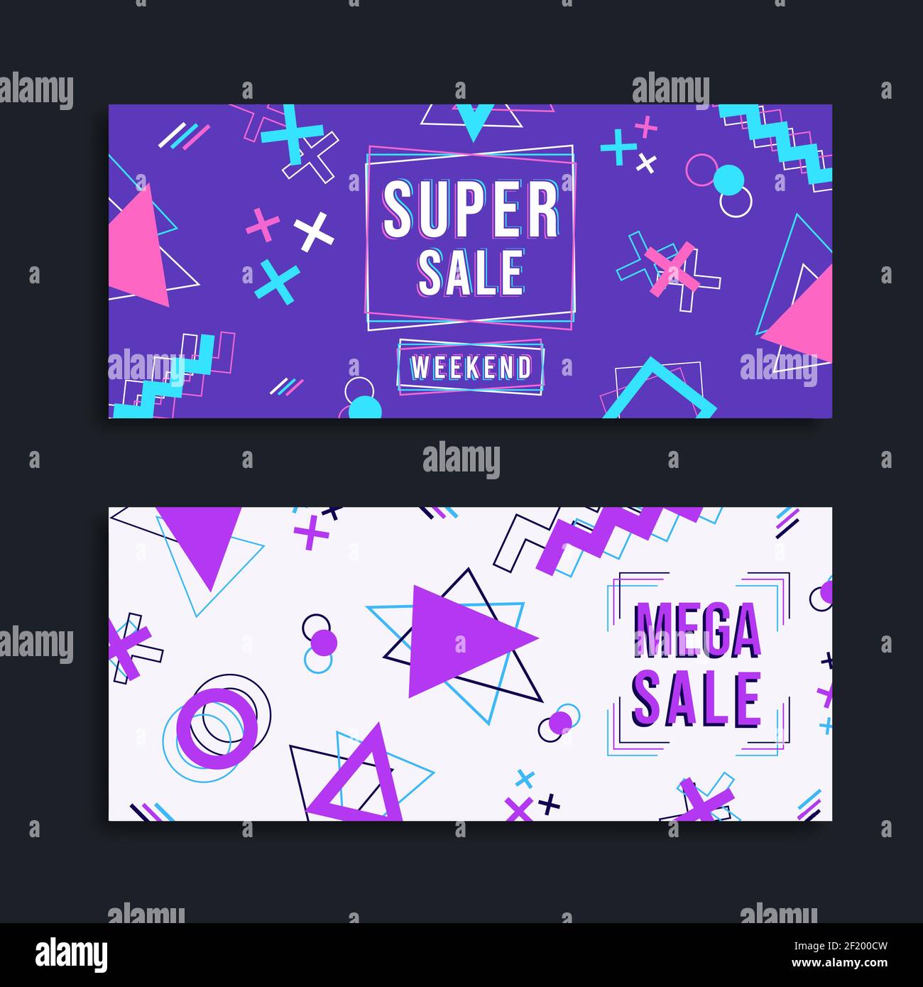 Moderne Verkauf Vorlage Poster-Set. Abstrakte geometrische Form Design-Kollektion für Web-Business-Promotion, spezielle Rabatt Event Label Bundle mit creat Stock Vektor