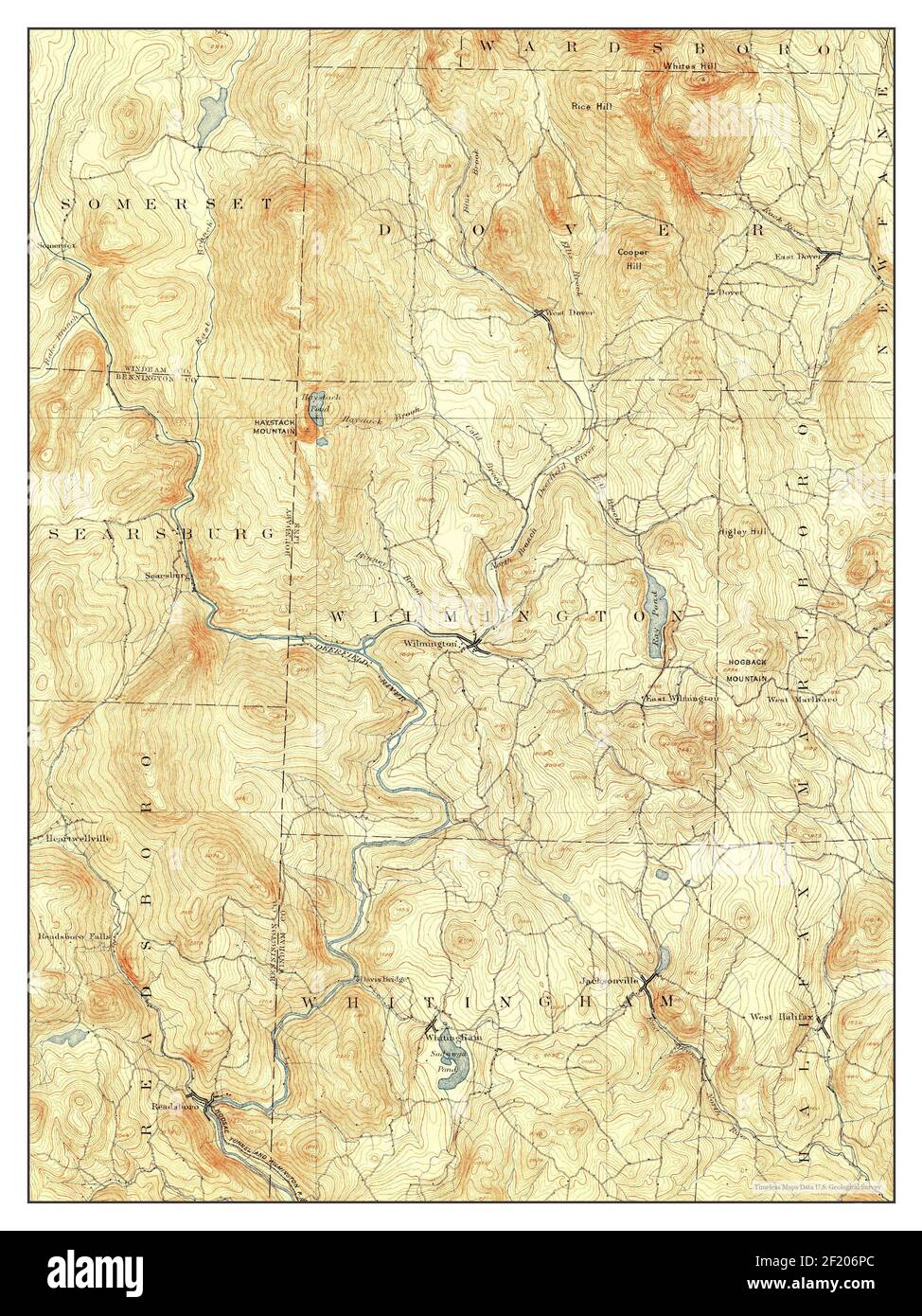 Wilmington, Vermont, Karte 1889, 1:62500, Vereinigte Staaten von Amerika von Timeless Maps, Daten U.S. Geological Survey Stockfoto