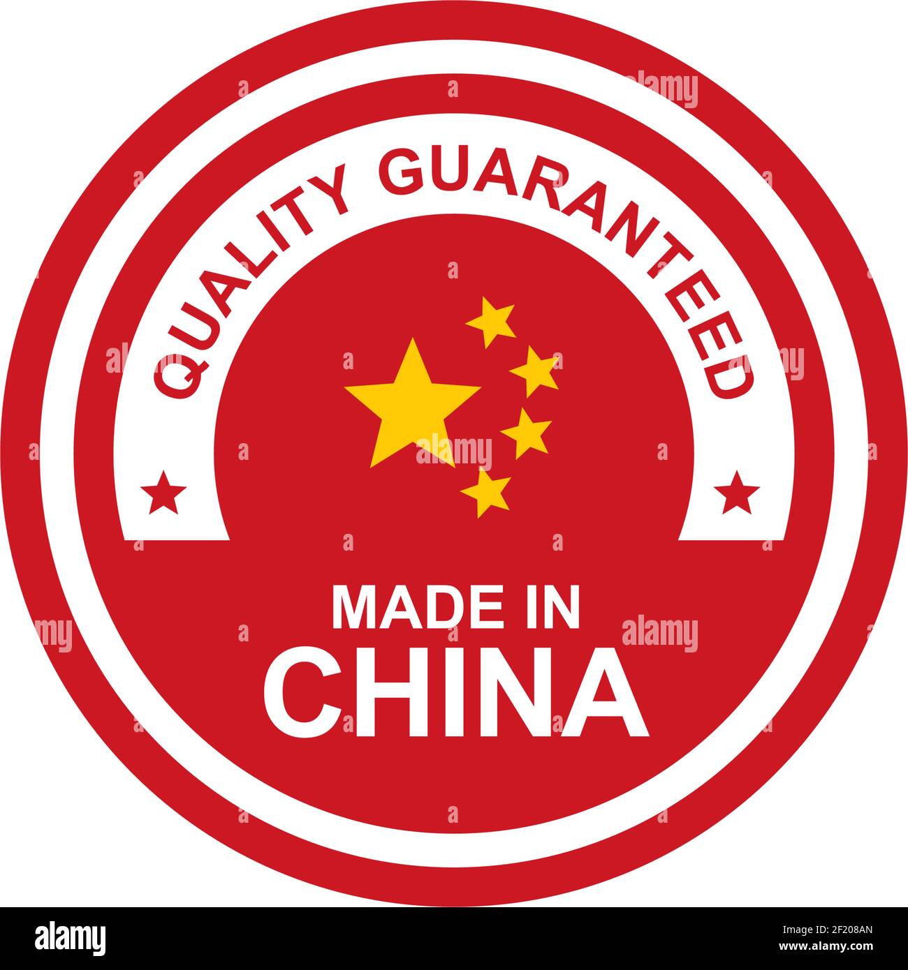 Label von Made in China Produkt Logo Design-Vorlage Stock Vektor